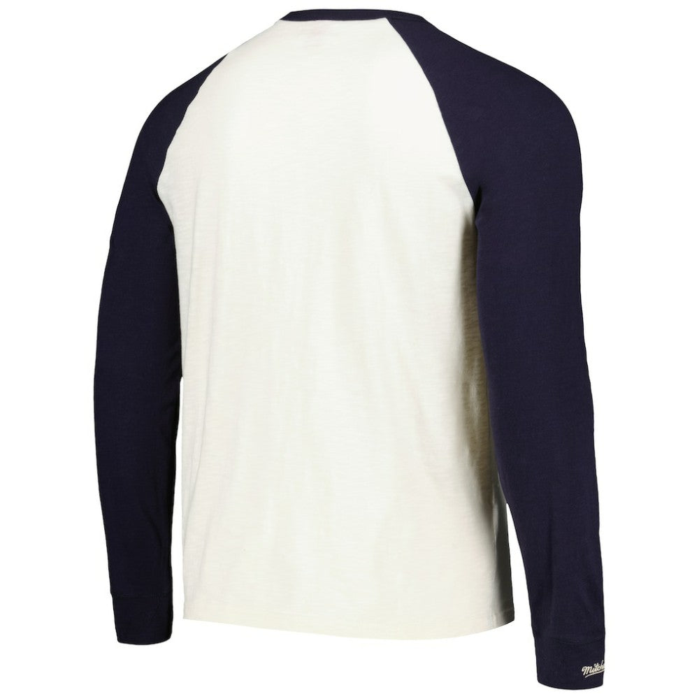 NHL Cream Seattle Kraken Mitchell & Ness Legendary Slub Vintage Raglan Long Sleeve T-Shirt