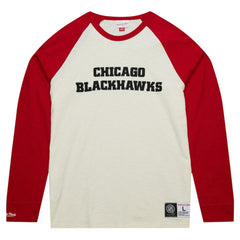 NHL Cream Chicago Blackhawks Mitchell & Ness Legendary Slub Vintage Raglan Long Sleeve T-Shirt