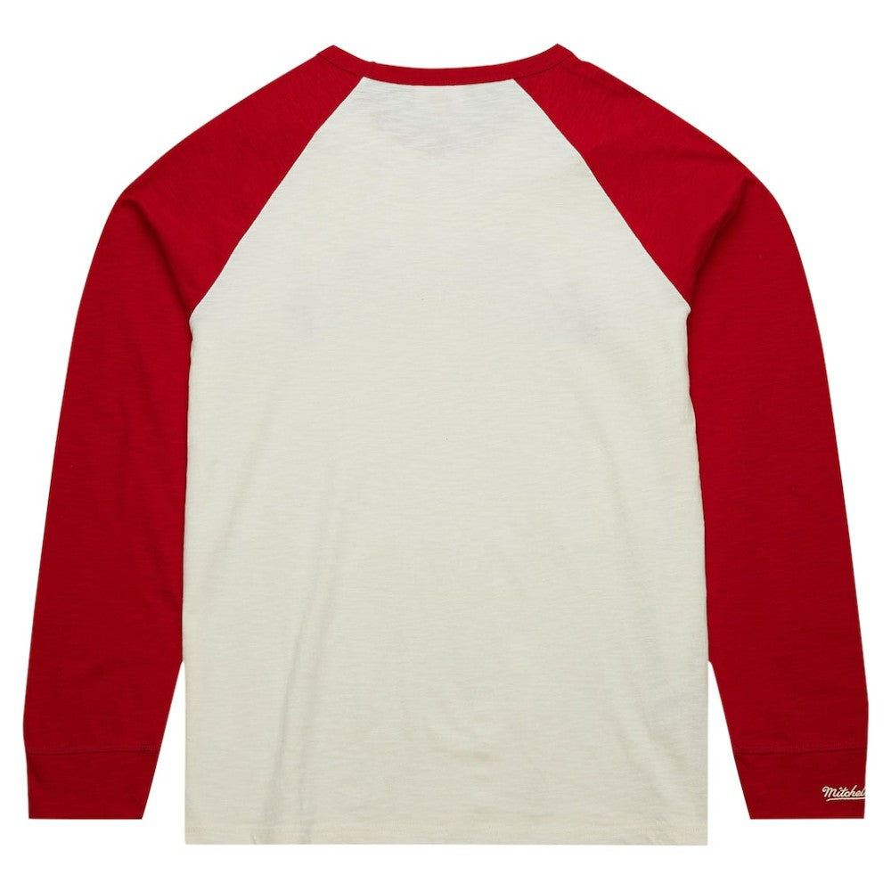 NHL Cream Chicago Blackhawks Mitchell & Ness Legendary Slub Vintage Raglan Long Sleeve T-Shirt