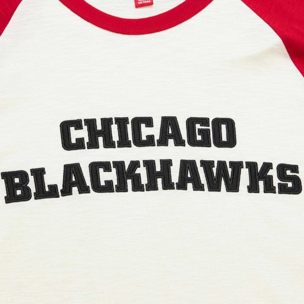 NHL Cream Chicago Blackhawks Mitchell & Ness Legendary Slub Vintage Raglan Long Sleeve T-Shirt
