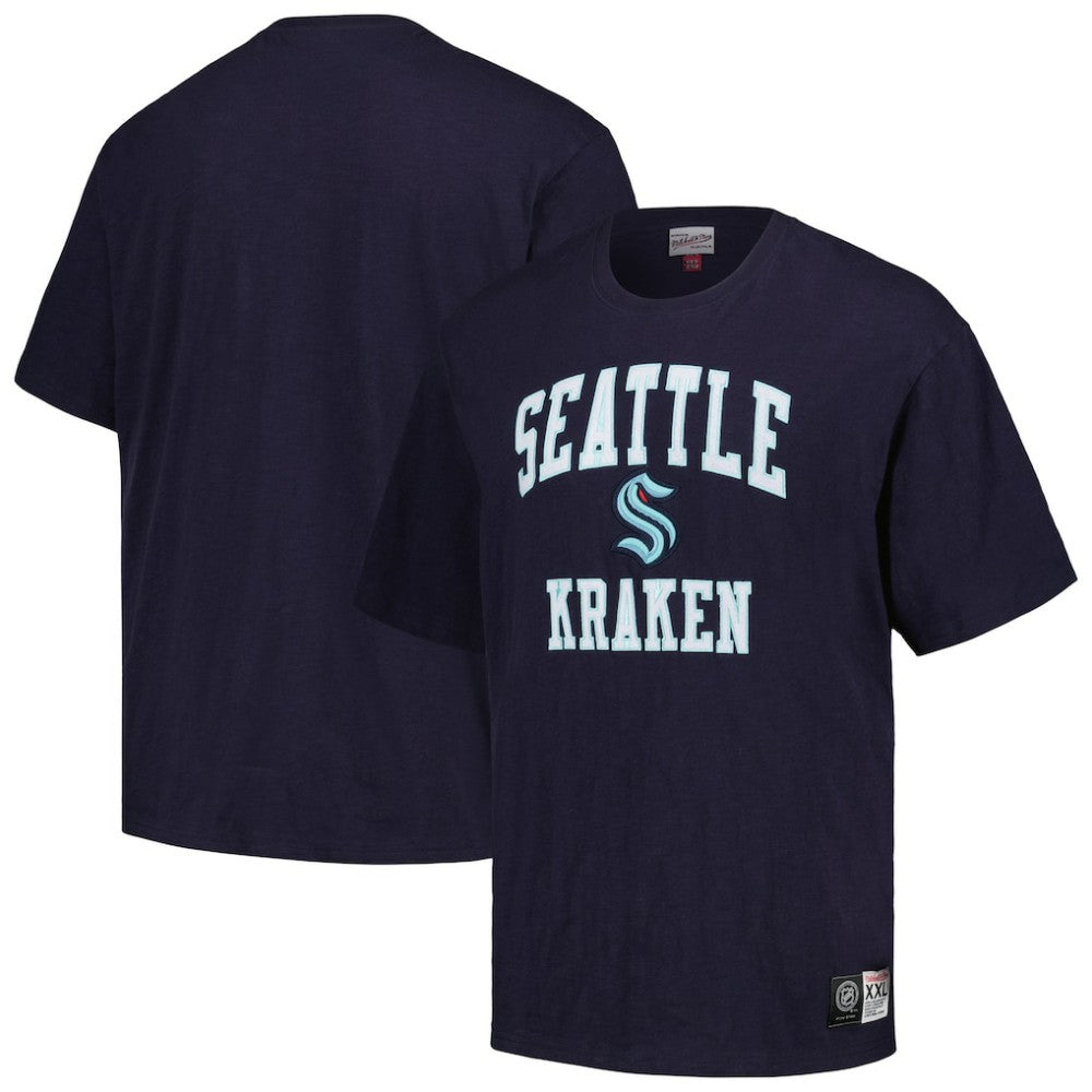 NHL Deep Sea Blue Seattle Kraken Mitchell & Ness Legendary Slub T-Shirt