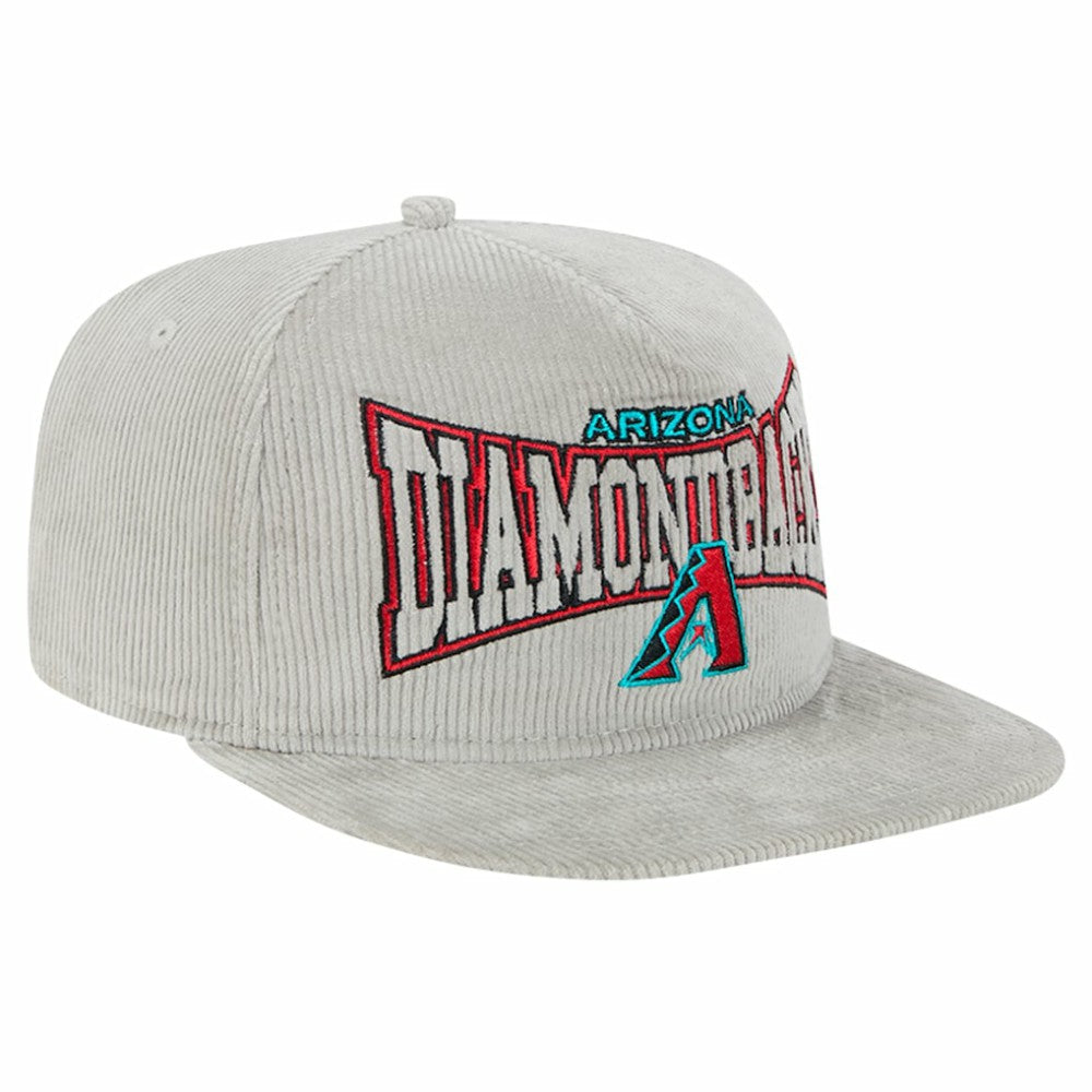 MLB New Era Arizona Diamondbacks Gray Corduroy Golfer Snapback Hat