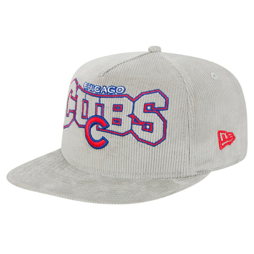 MLB New Era Chicago Cubs Gray Corduroy Golfer Snapback Hat