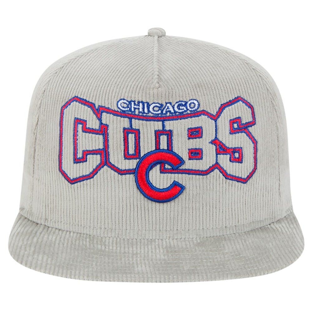 MLB New Era Chicago Cubs Gray Corduroy Golfer Snapback Hat