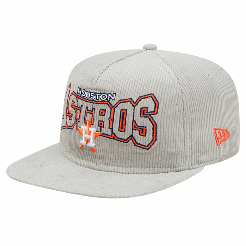 MLB New Era Houston Astros Gray Corduroy Golfer Snapback Hat