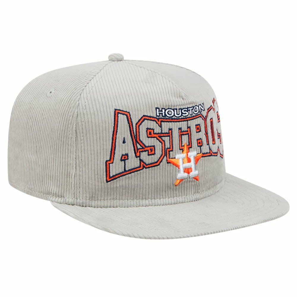 MLB New Era Houston Astros Gray Corduroy Golfer Snapback Hat