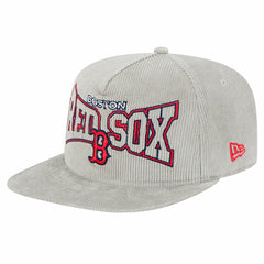 MLB New Era Boston Red Sox Gray Corduroy Golfer Snapback Hat
