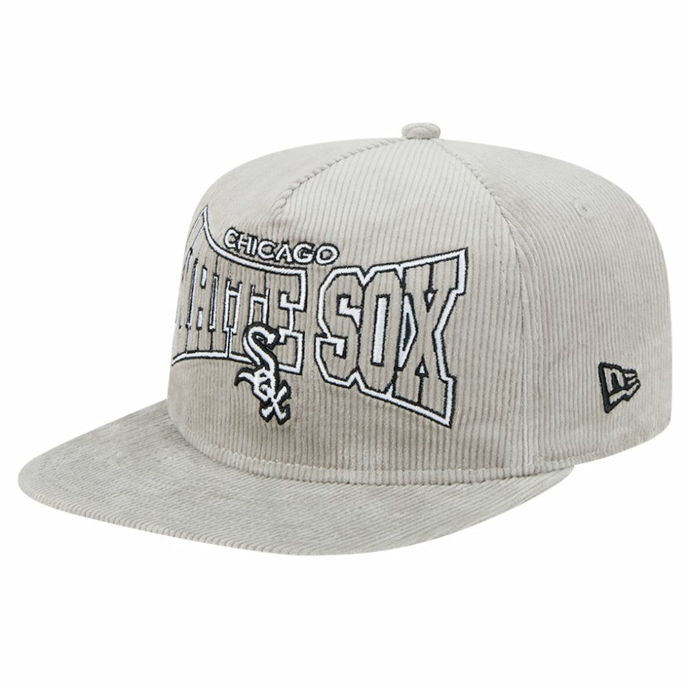 MLB New Era Chicago White Sox Gray Corduroy Golfer Snapback Hat