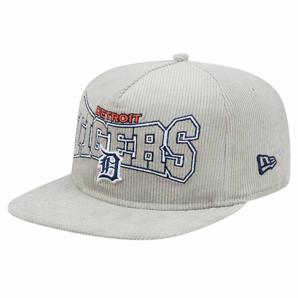 MLB New Era Detroit Tigers Gray Corduroy Golfer Snapback Hat