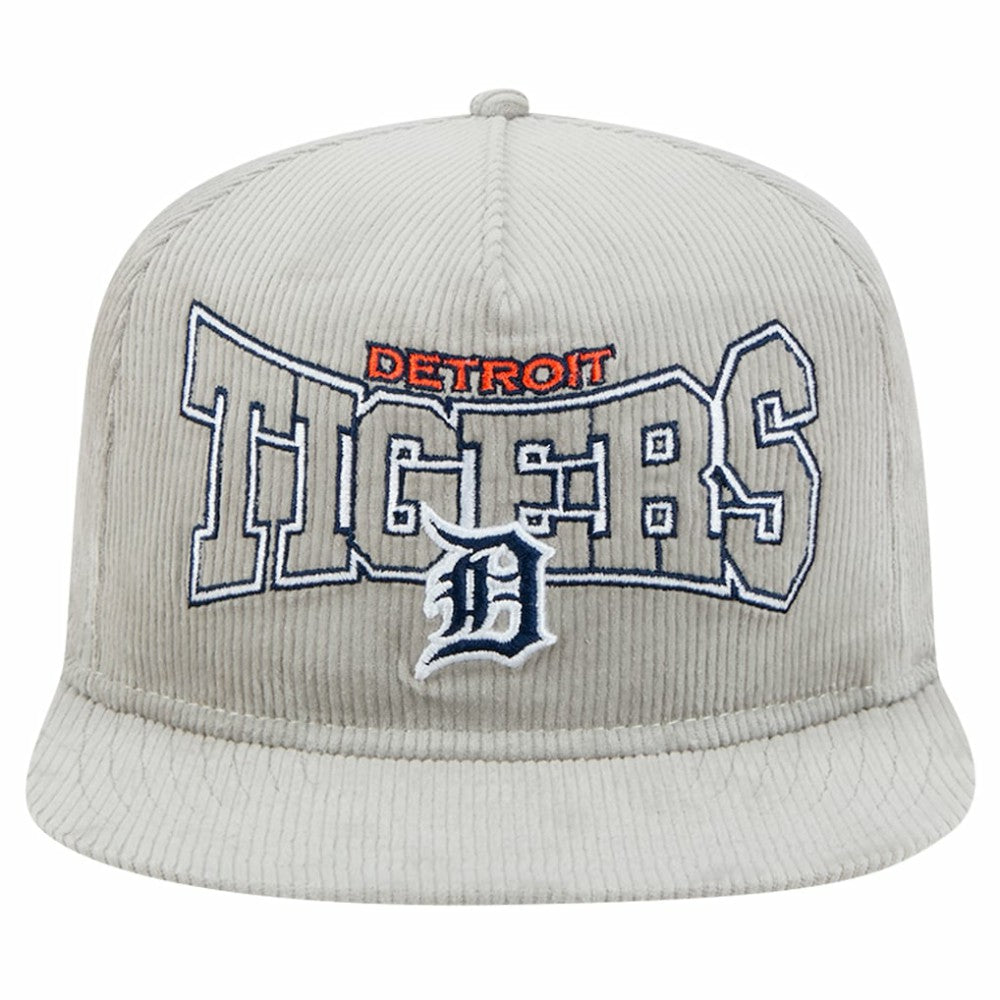 MLB New Era Detroit Tigers Gray Corduroy Golfer Snapback Hat