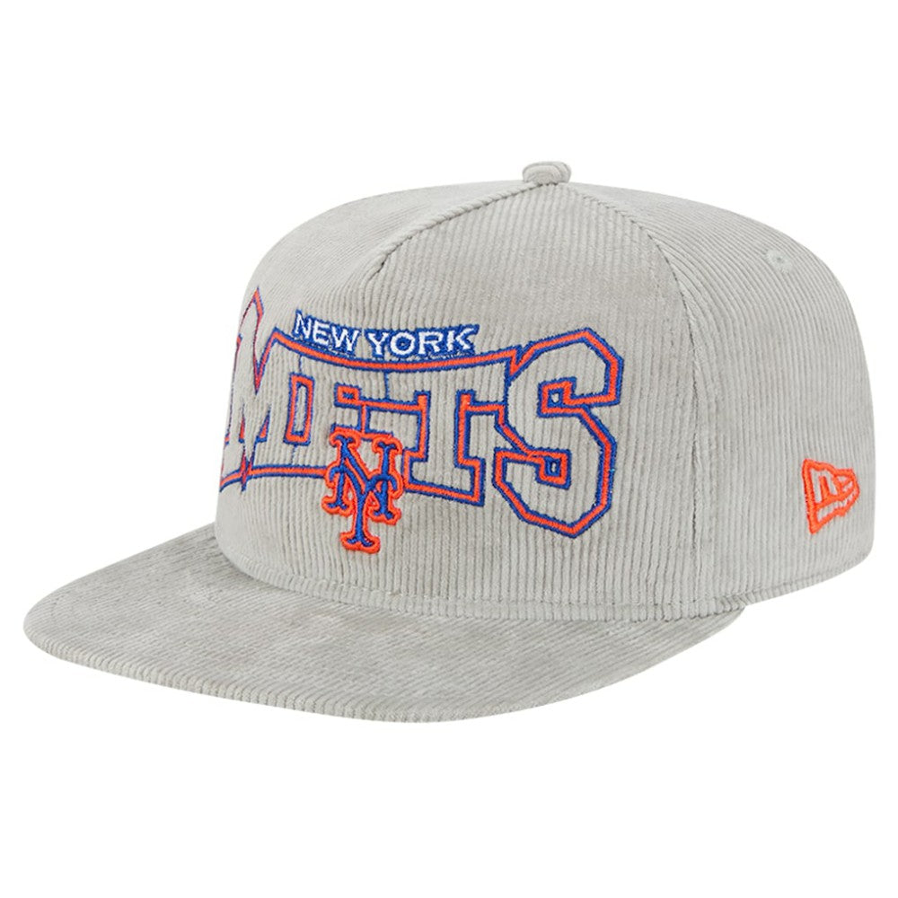 MLB New Era New York Mets Gray Corduroy Golfer Snapback Hat