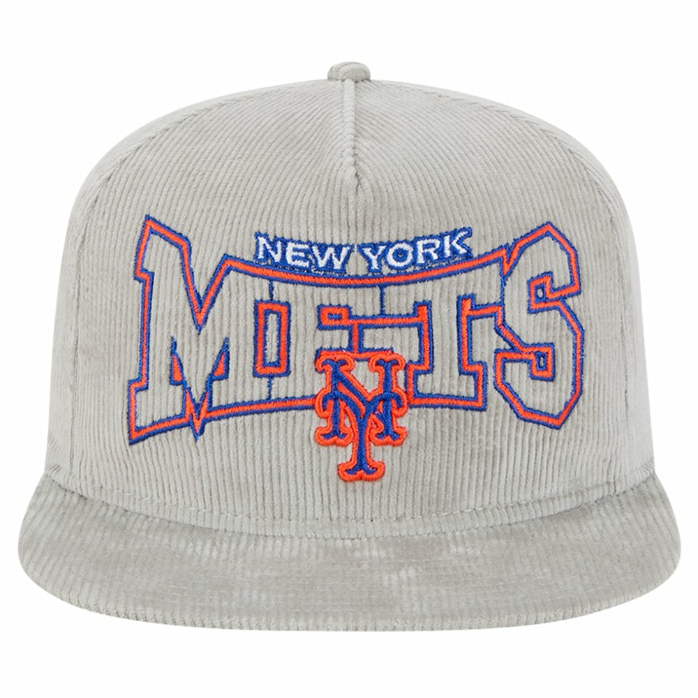 MLB New Era New York Mets Gray Corduroy Golfer Snapback Hat