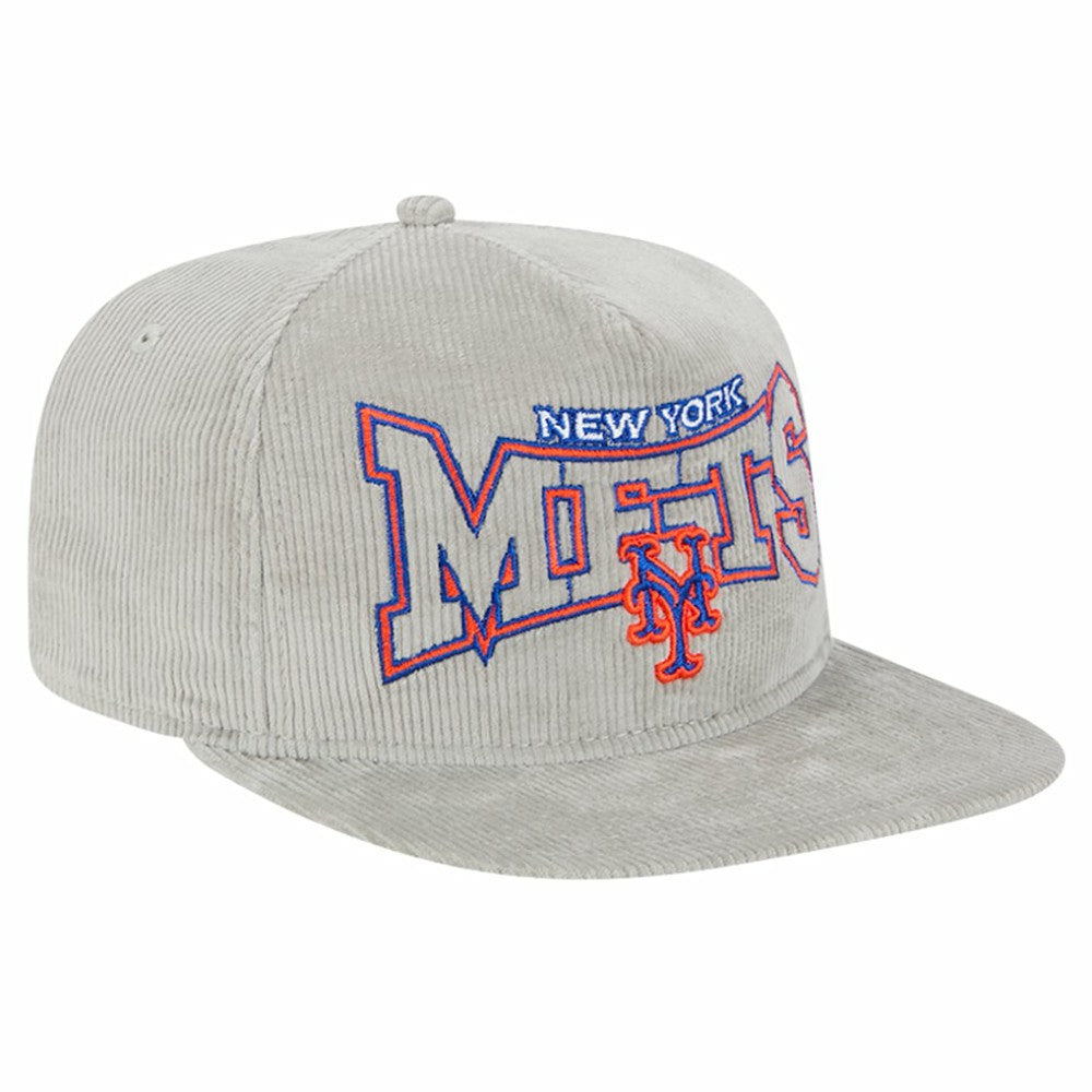 MLB New Era New York Mets Gray Corduroy Golfer Snapback Hat