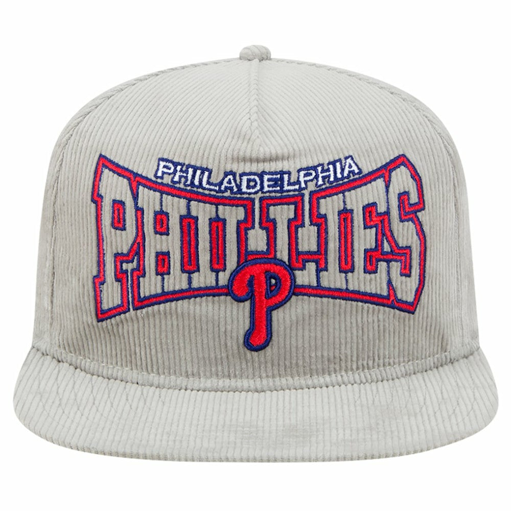 MLB New Era Philadelphia Phillies Gray Corduroy Golfer Snapback Hat