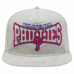 MLB New Era Philadelphia Phillies Gray Corduroy Golfer Snapback Hat
