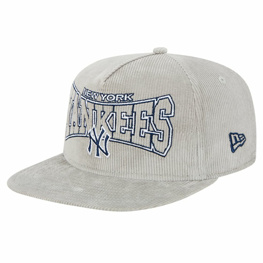 MLB New Era New York Yankees Gray Corduroy Golfer Snapback Hat