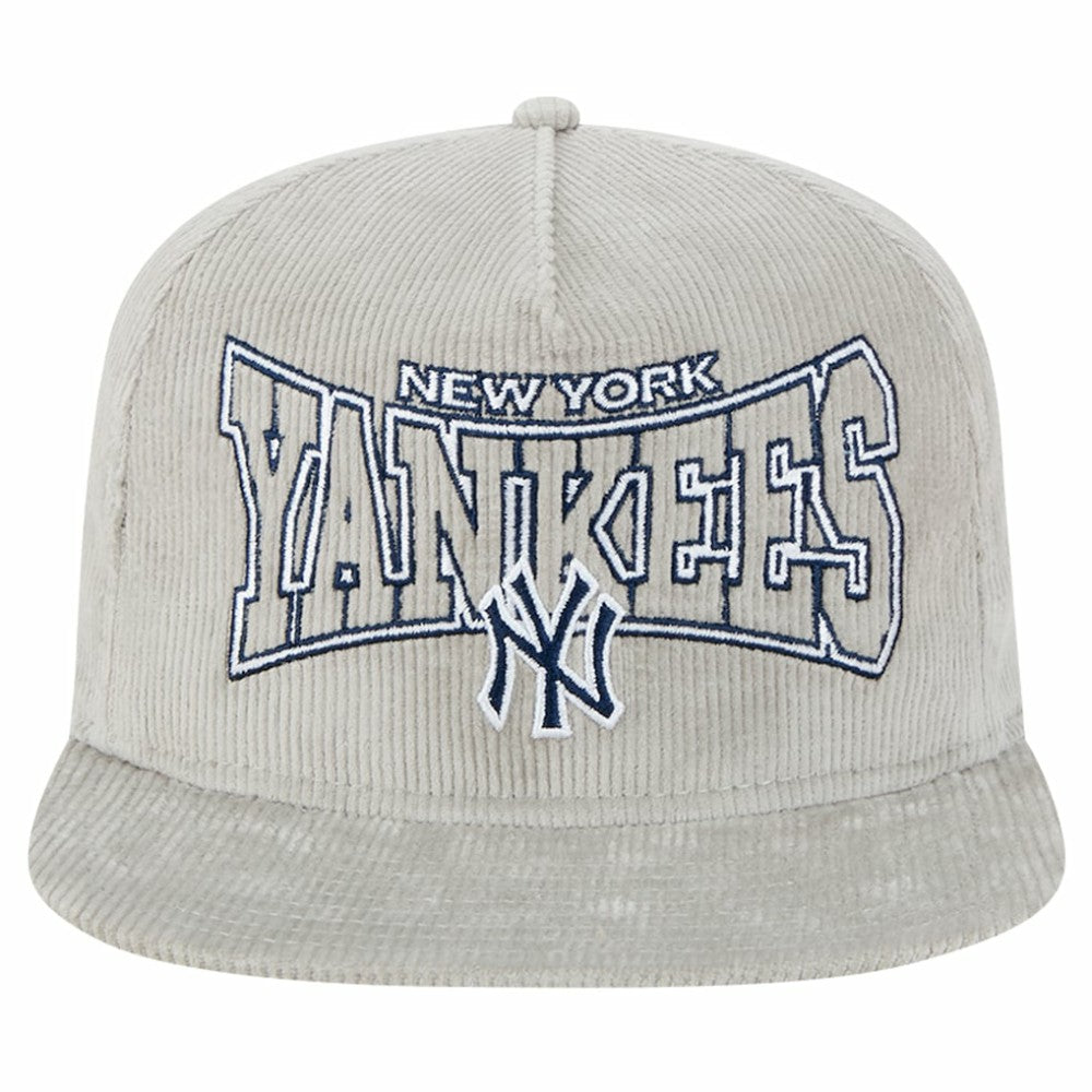 MLB New Era New York Yankees Gray Corduroy Golfer Snapback Hat