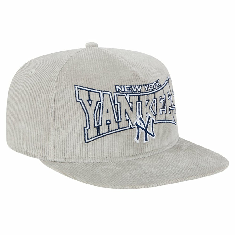 MLB New Era New York Yankees Gray Corduroy Golfer Snapback Hat