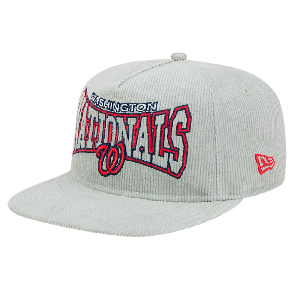 MLB New Era Washington Nationals Gray Corduroy Golfer Snapback Hat