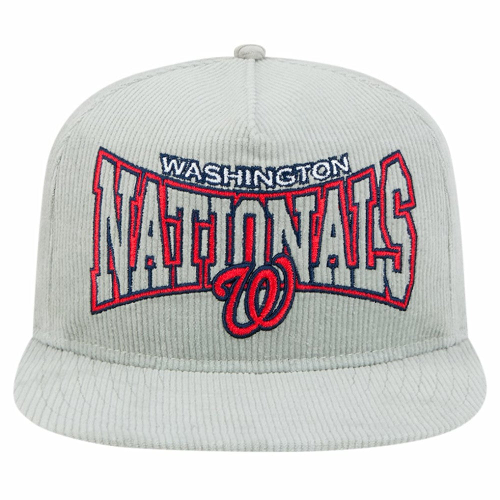 MLB New Era Washington Nationals Gray Corduroy Golfer Snapback Hat