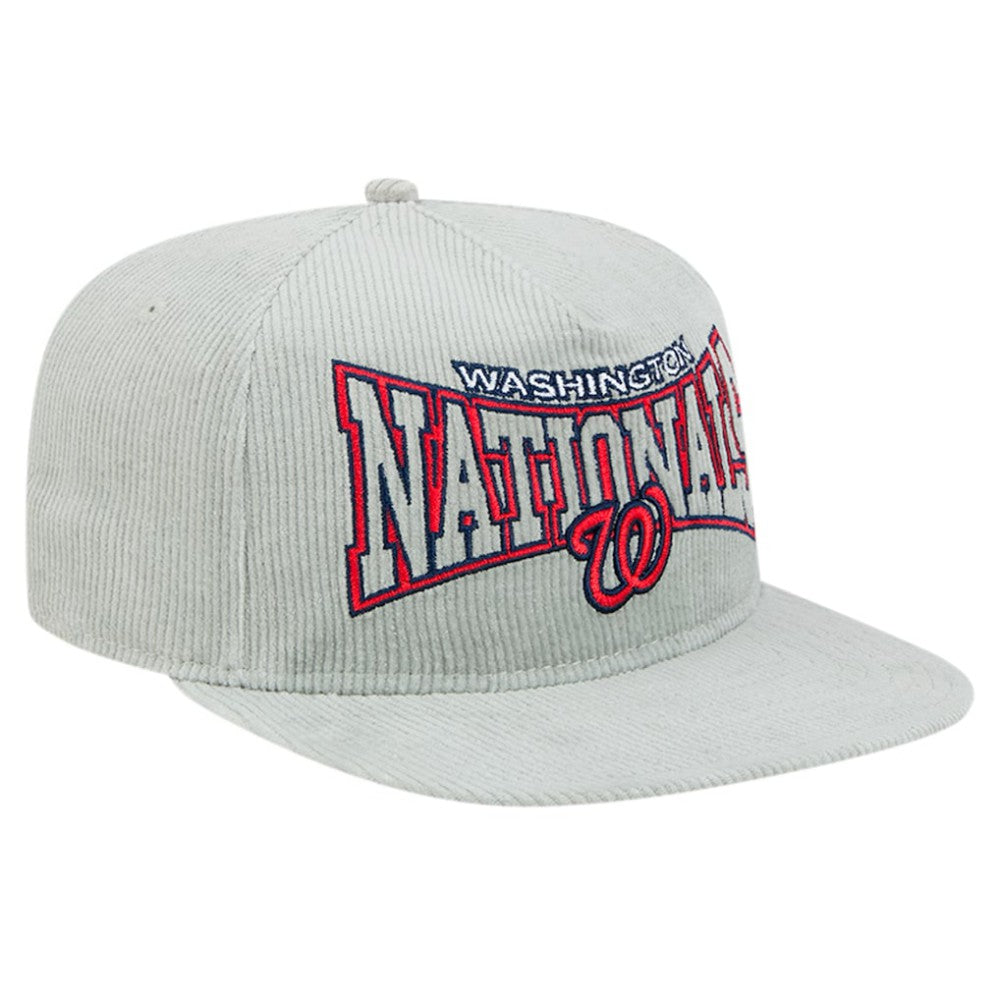 MLB New Era Washington Nationals Gray Corduroy Golfer Snapback Hat
