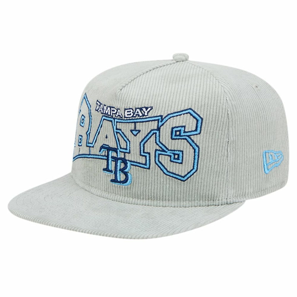 MLB New Era Tampa Bay Rays Gray Corduroy Golfer Snapback Hat