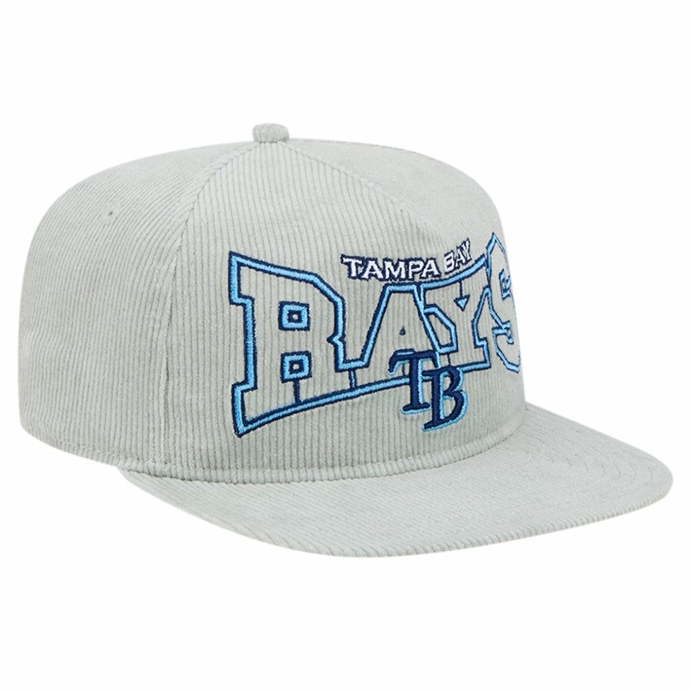 MLB New Era Tampa Bay Rays Gray Corduroy Golfer Snapback Hat