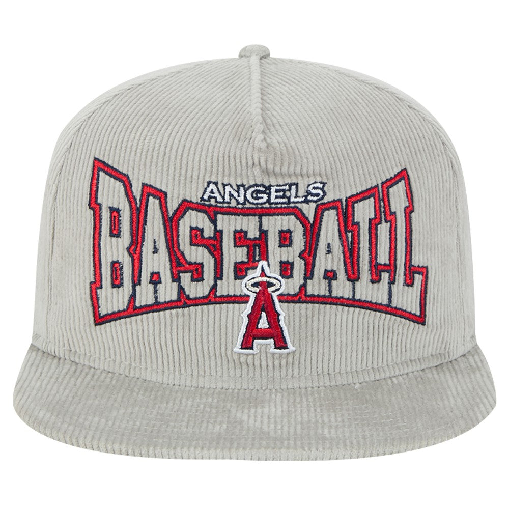 MLB New Era Los Angeles Angels Gray Corduroy Golfer Snapback Hat
