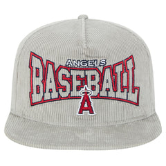 MLB New Era Los Angeles Angels Gray Corduroy Golfer Snapback Hat