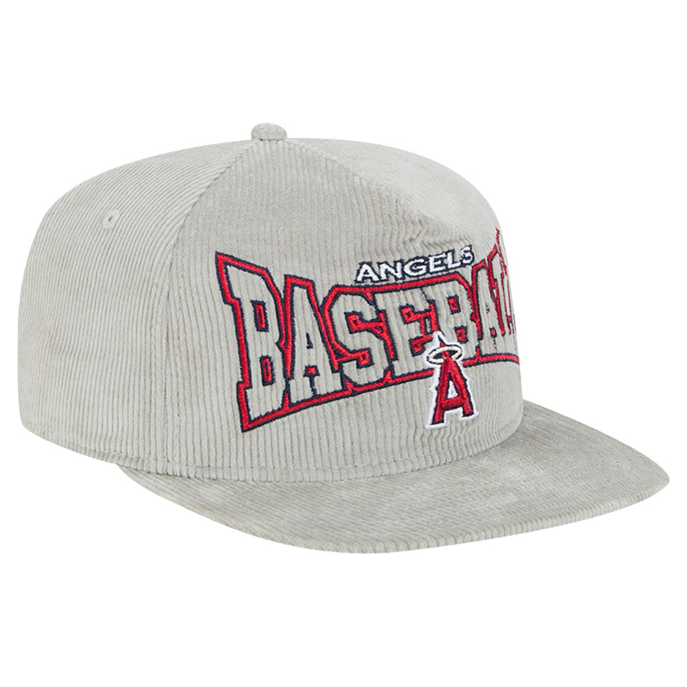 MLB New Era Los Angeles Angels Gray Corduroy Golfer Snapback Hat
