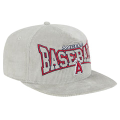 MLB New Era Los Angeles Angels Gray Corduroy Golfer Snapback Hat