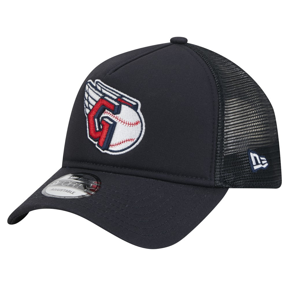 MLB Cleveland Guardians New Era 9FORTY A-Frame Trucker Adjustable Hat