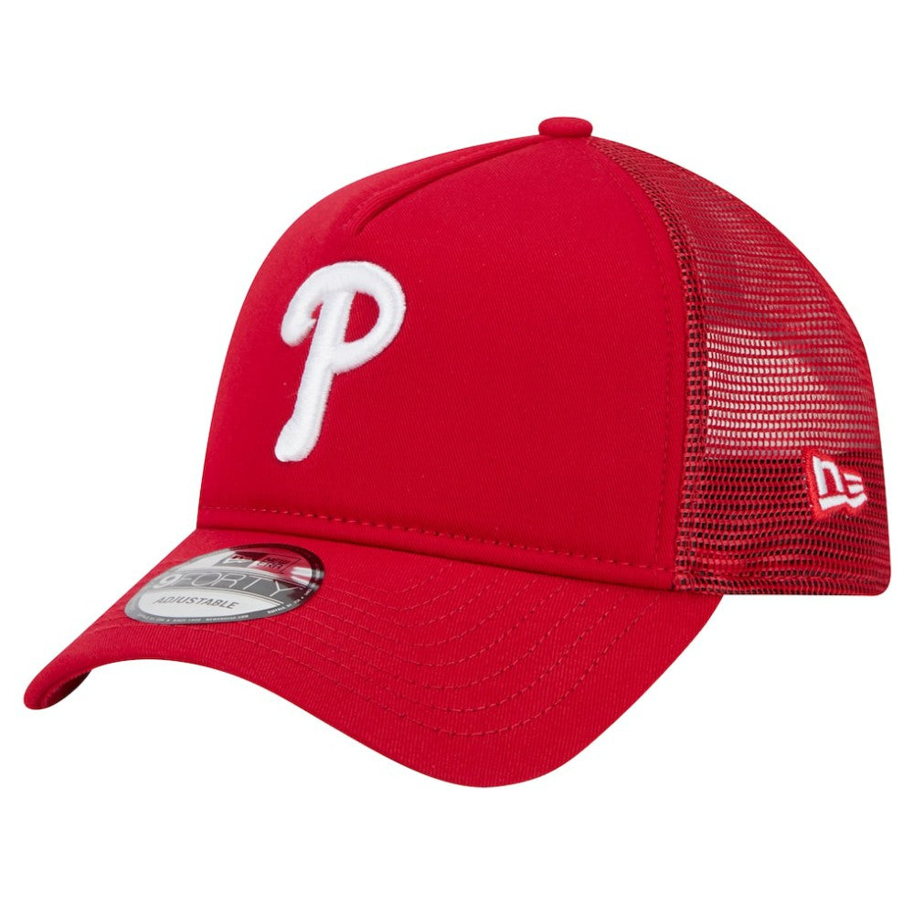 MLB Philadelphia Phillies New Era 9FORTY A-Frame Trucker Adjustable Hat