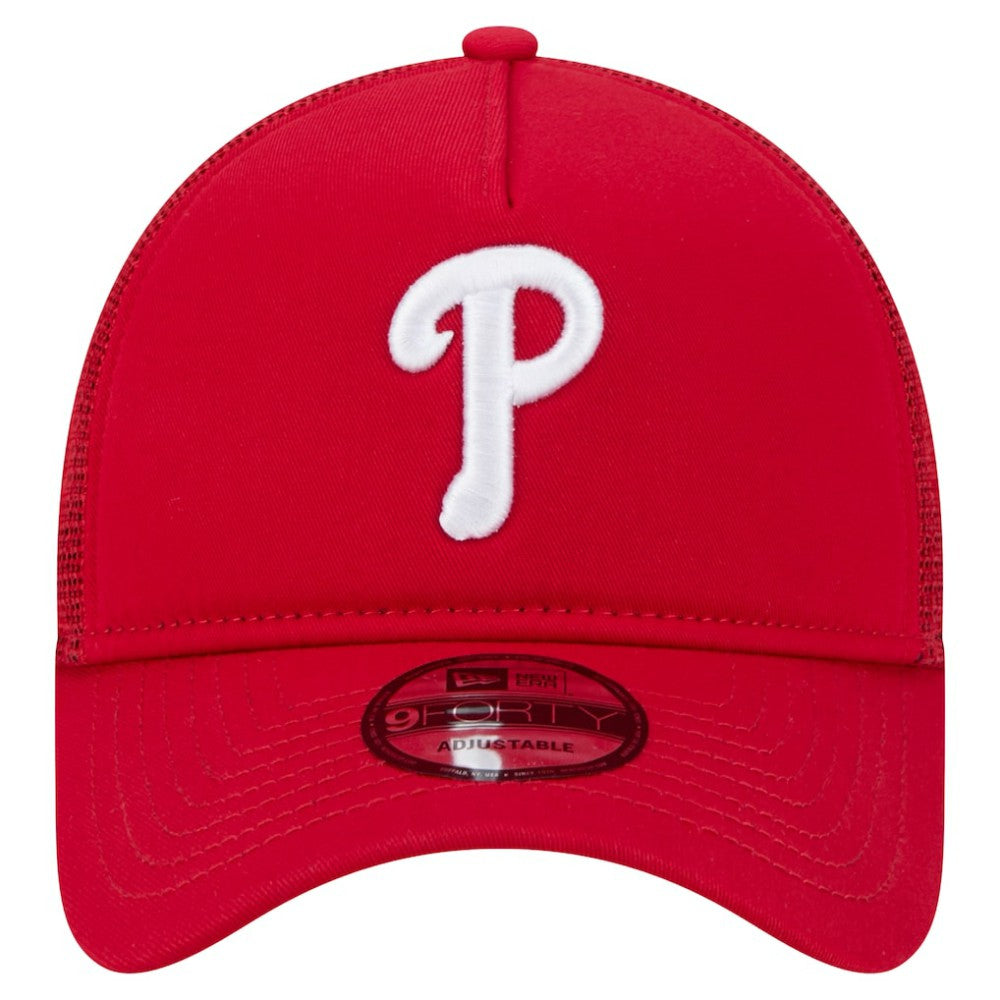 MLB Philadelphia Phillies New Era 9FORTY A-Frame Trucker Adjustable Hat