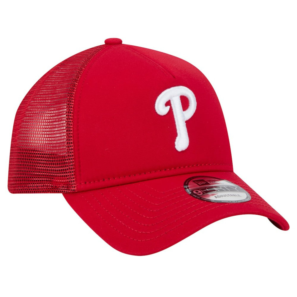 MLB Philadelphia Phillies New Era 9FORTY A-Frame Trucker Adjustable Hat