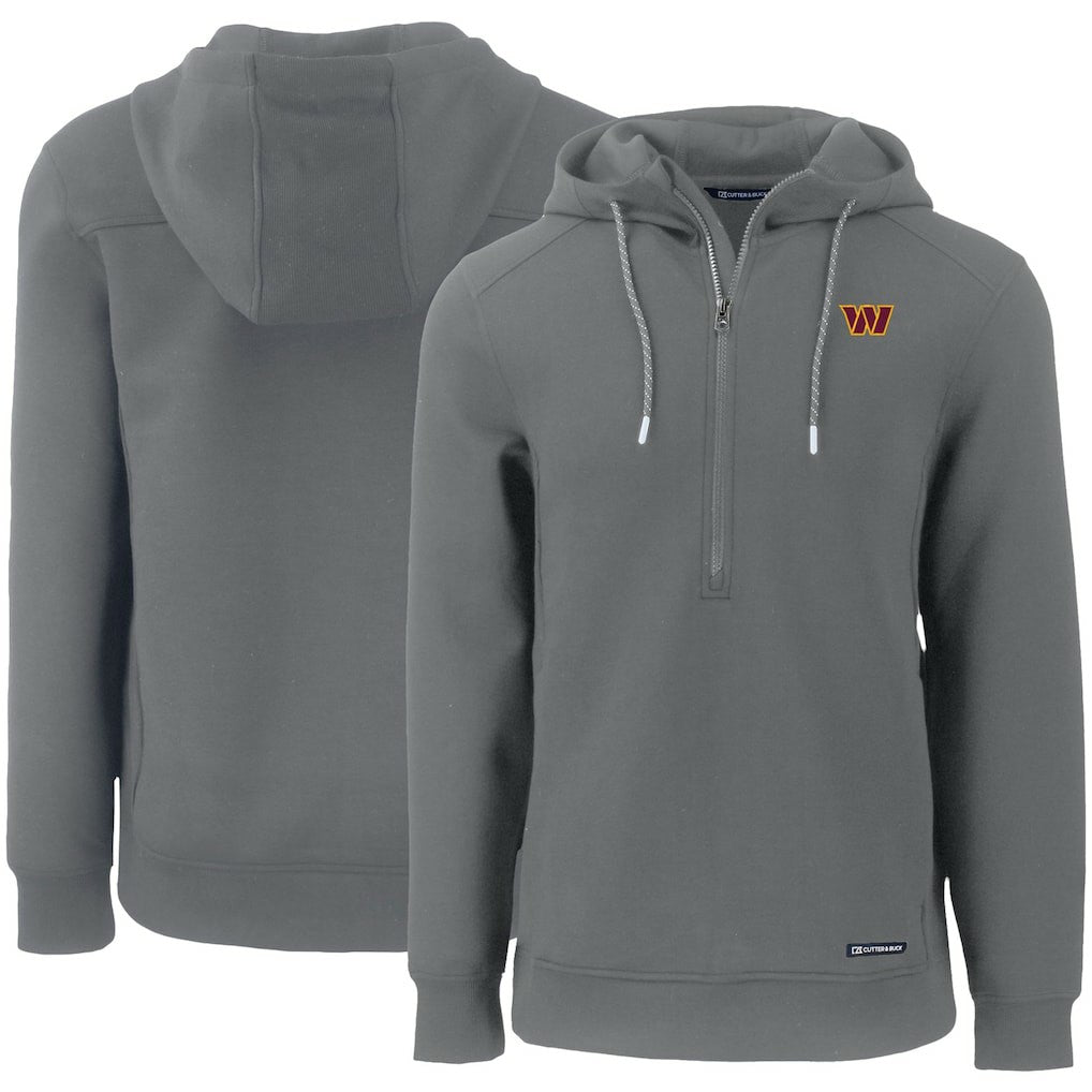 Cutter & Buck Primary Mark Roam Eco Recycled Half-Zip Pullover Hoodie - Washington Commanders