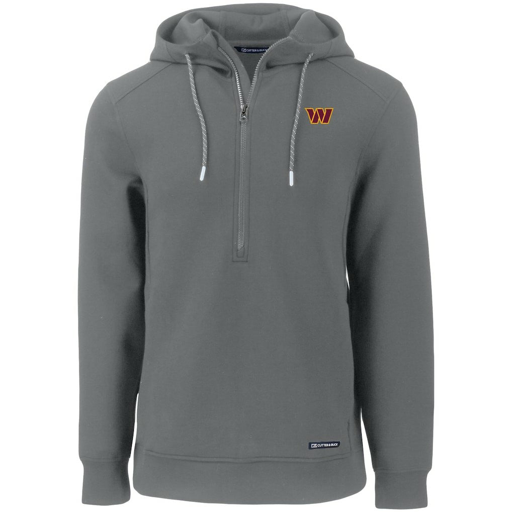 Cutter & Buck Primary Mark Roam Eco Recycled Half-Zip Pullover Hoodie - Washington Commanders