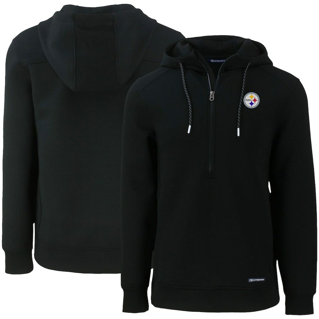 Cutter & Buck Primary Mark Roam Eco Recycled Half-Zip Pullover Hoodie - Pittsburgh Steelers