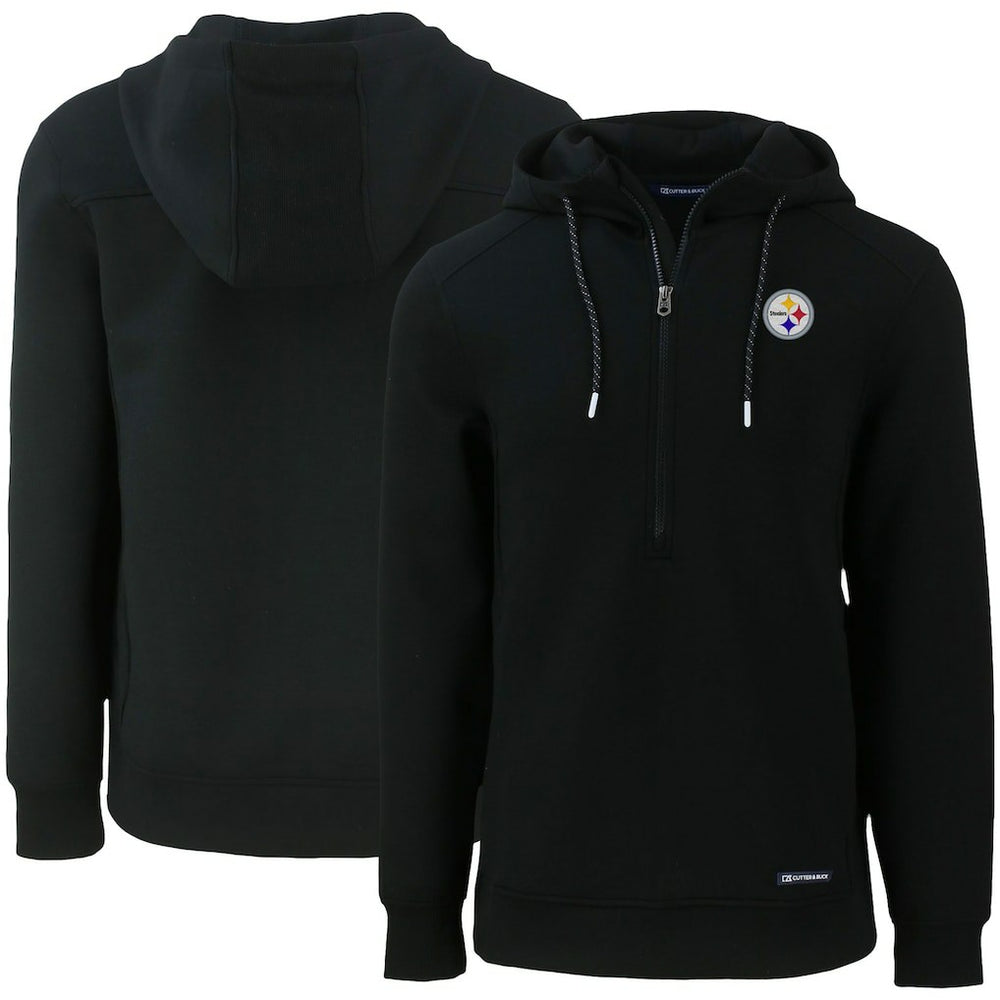 Cutter & Buck Primary Mark Roam Eco Recycled Half-Zip Pullover Hoodie - Pittsburgh Steelers