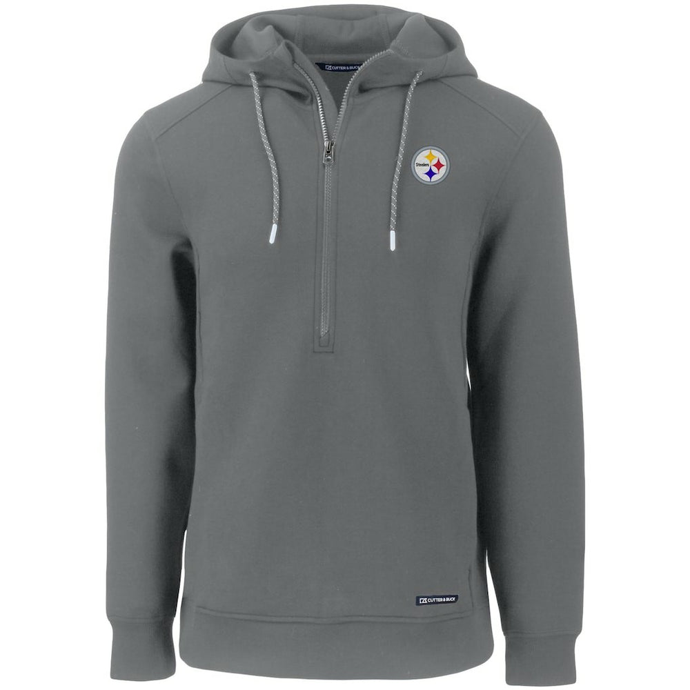 Cutter & Buck Primary Mark Roam Eco Recycled Half-Zip Pullover Hoodie - Pittsburgh Steelers