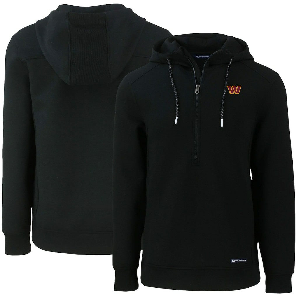 Cutter & Buck Primary Mark Roam Eco Recycled Half-Zip Pullover Hoodie - Washington Commanders