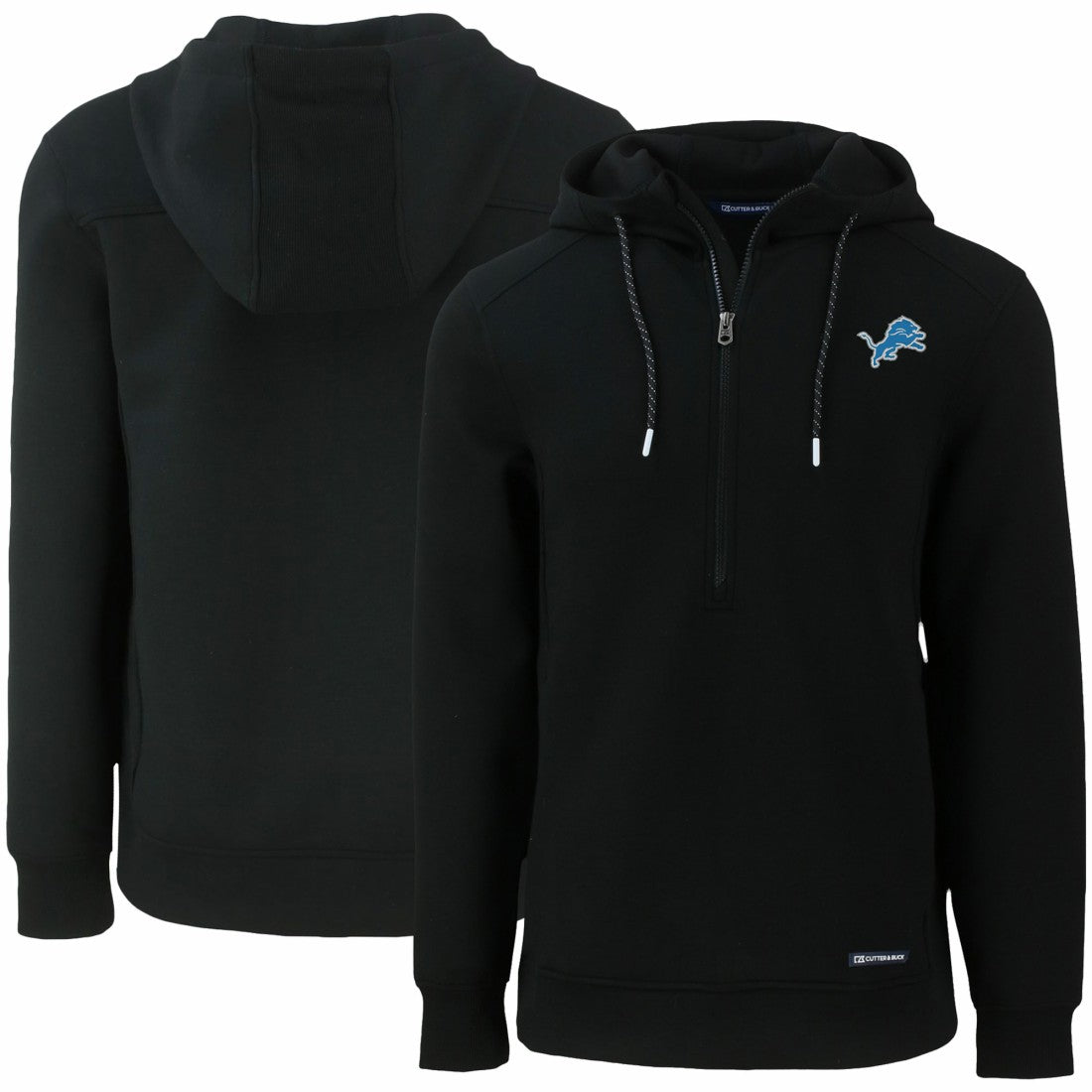 Cutter & Buck Primary Mark Roam Eco Recycled Half-Zip Pullover Hoodie - Detroit Lions