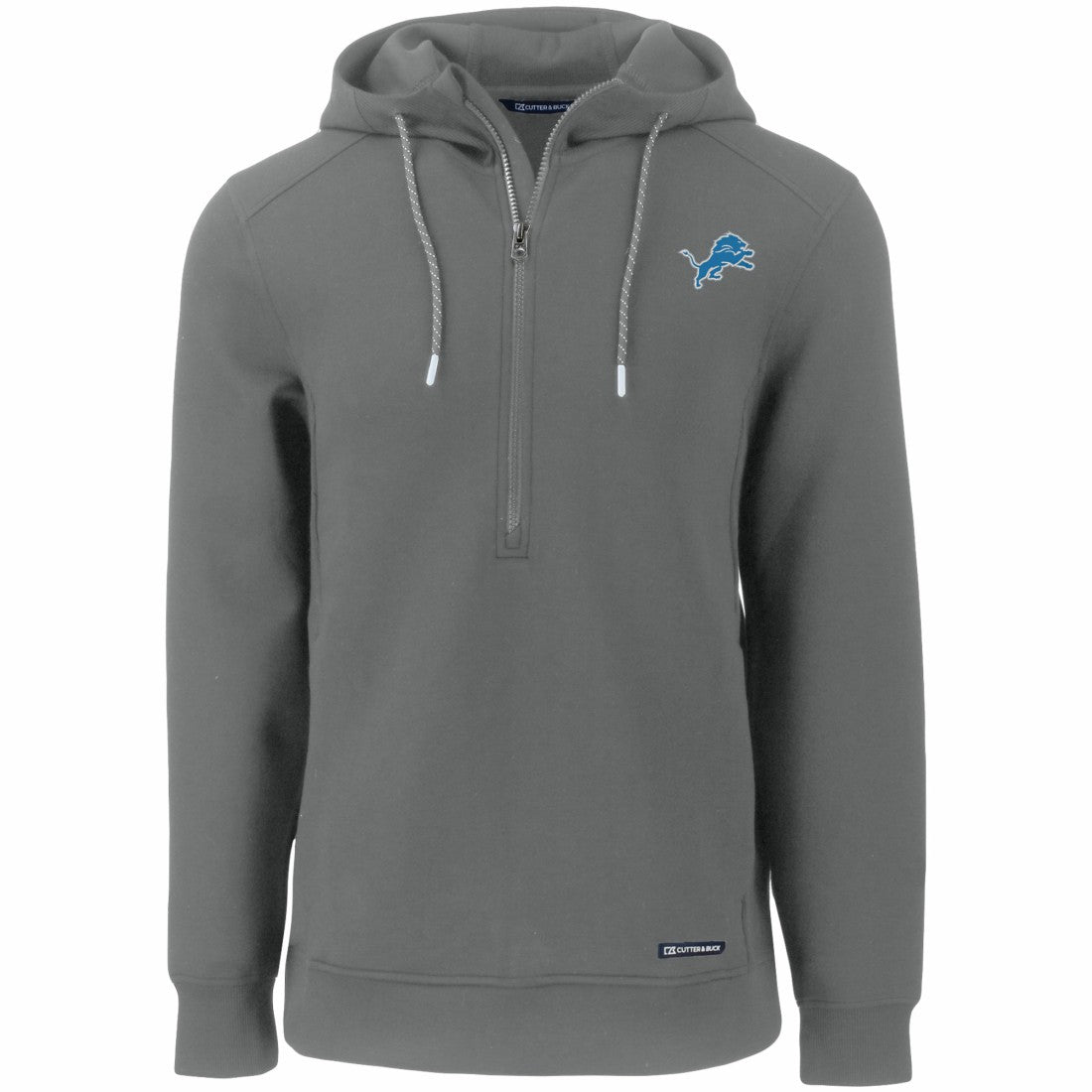 Cutter & Buck Primary Mark Roam Eco Recycled Half-Zip Pullover Hoodie - Detroit Lions