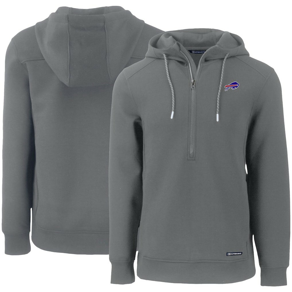 Cutter & Buck Primary Mark Roam Eco Recycled Half-Zip Pullover Hoodie - Buffalo Bills