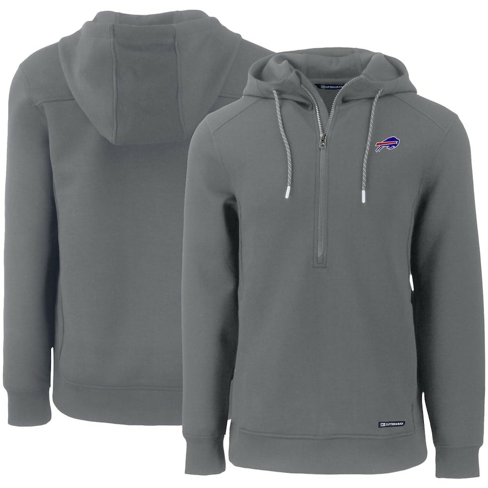 Cutter & Buck Primary Mark Roam Eco Recycled Half-Zip Pullover Hoodie - Buffalo Bills