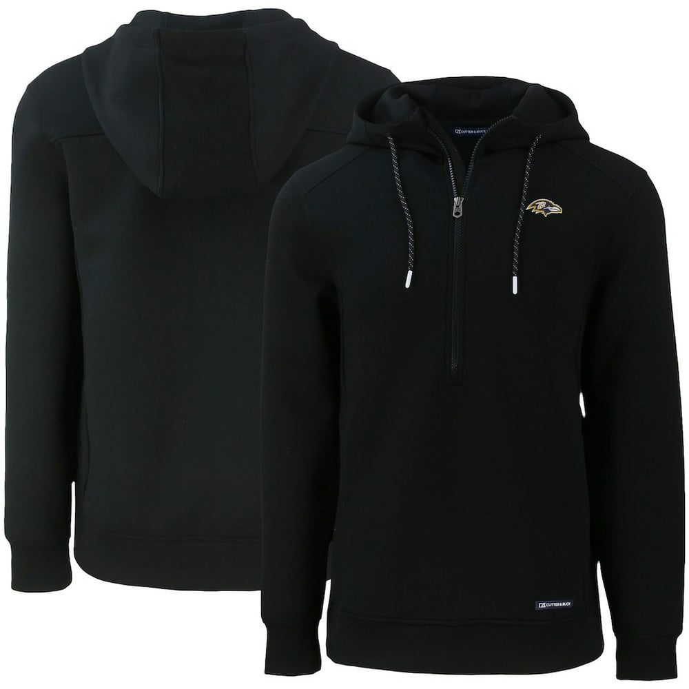 Cutter & Buck Primary Mark Roam Eco Recycled Half-Zip Pullover Hoodie - Baltimore Ravens