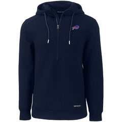 Cutter & Buck Primary Mark Roam Eco Recycled Half-Zip Pullover Hoodie - Buffalo Bills