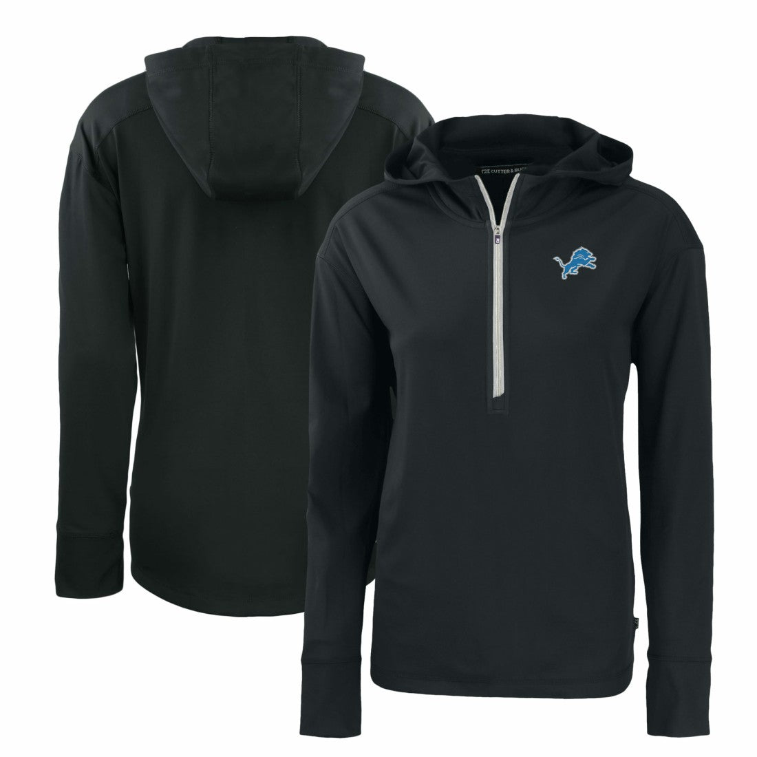 Cutter & Buck Women's Primary Mark Daybreak Eco Recycled Half-Zip Hoodie - Detroit Lions