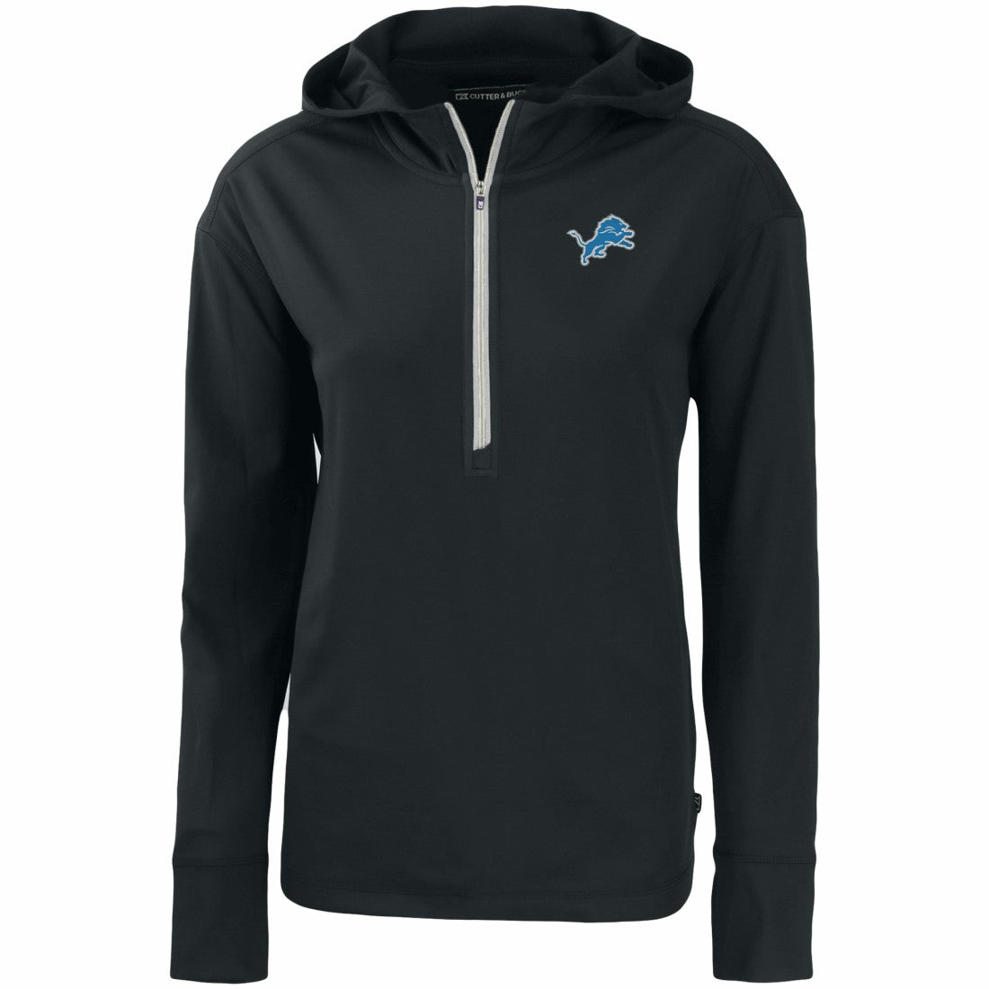 Cutter & Buck Women's Primary Mark Daybreak Eco Recycled Half-Zip Hoodie - Detroit Lions