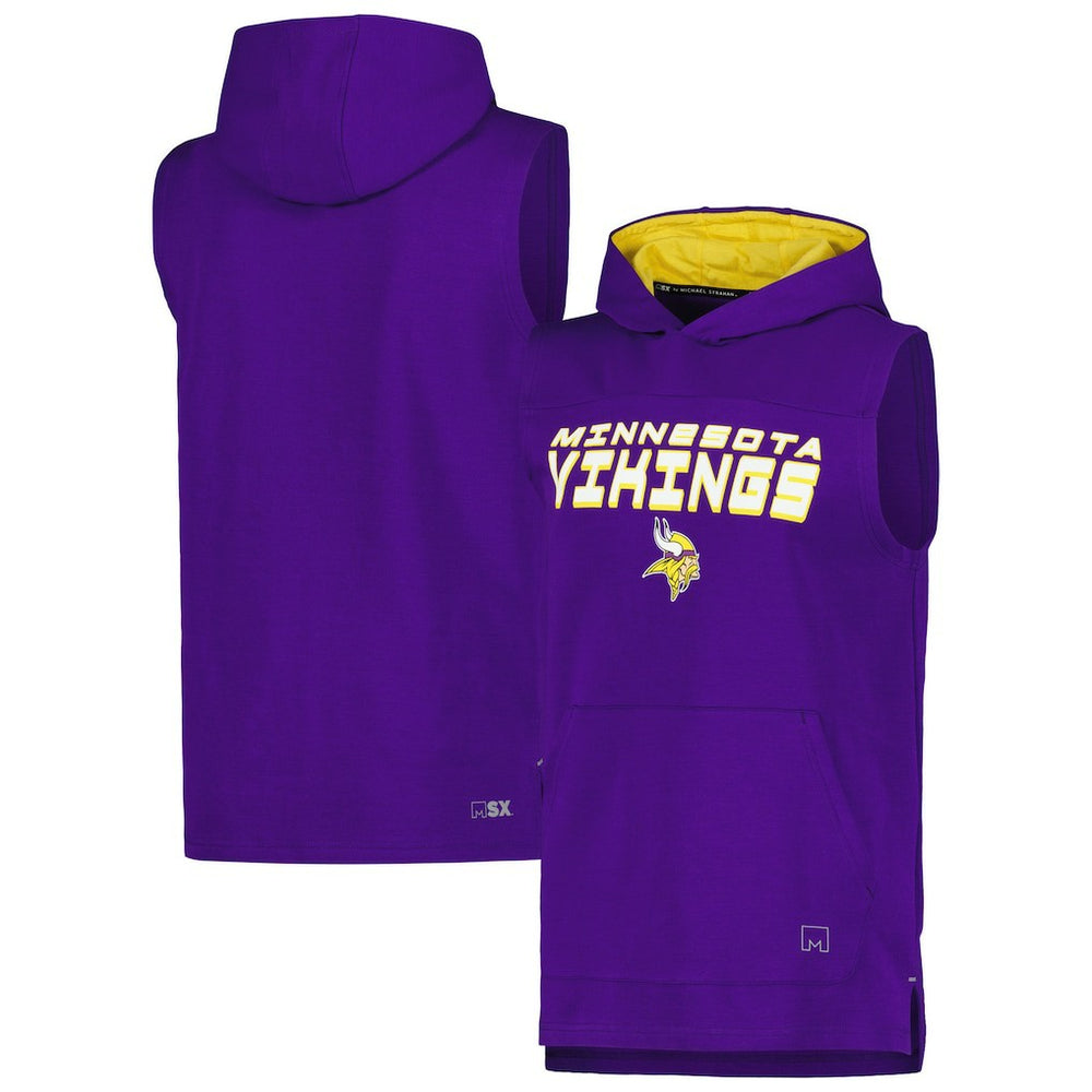 MSX by Michael Strahan Captain Sleeveless Hoodie T-Shirt - Minnesota Vikings
